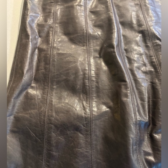 Vintage Leather DKNY skirt, Real Chocolate Brown Leather, Women's 8 - Picture 4 of 6